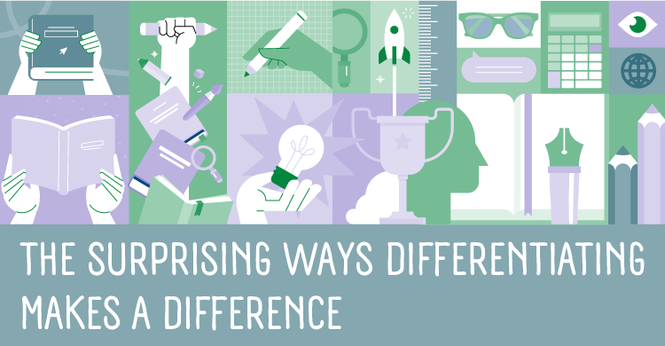 Graphic featuring pencils and booksThe Surprising Ways Differentiating Makes a Difference